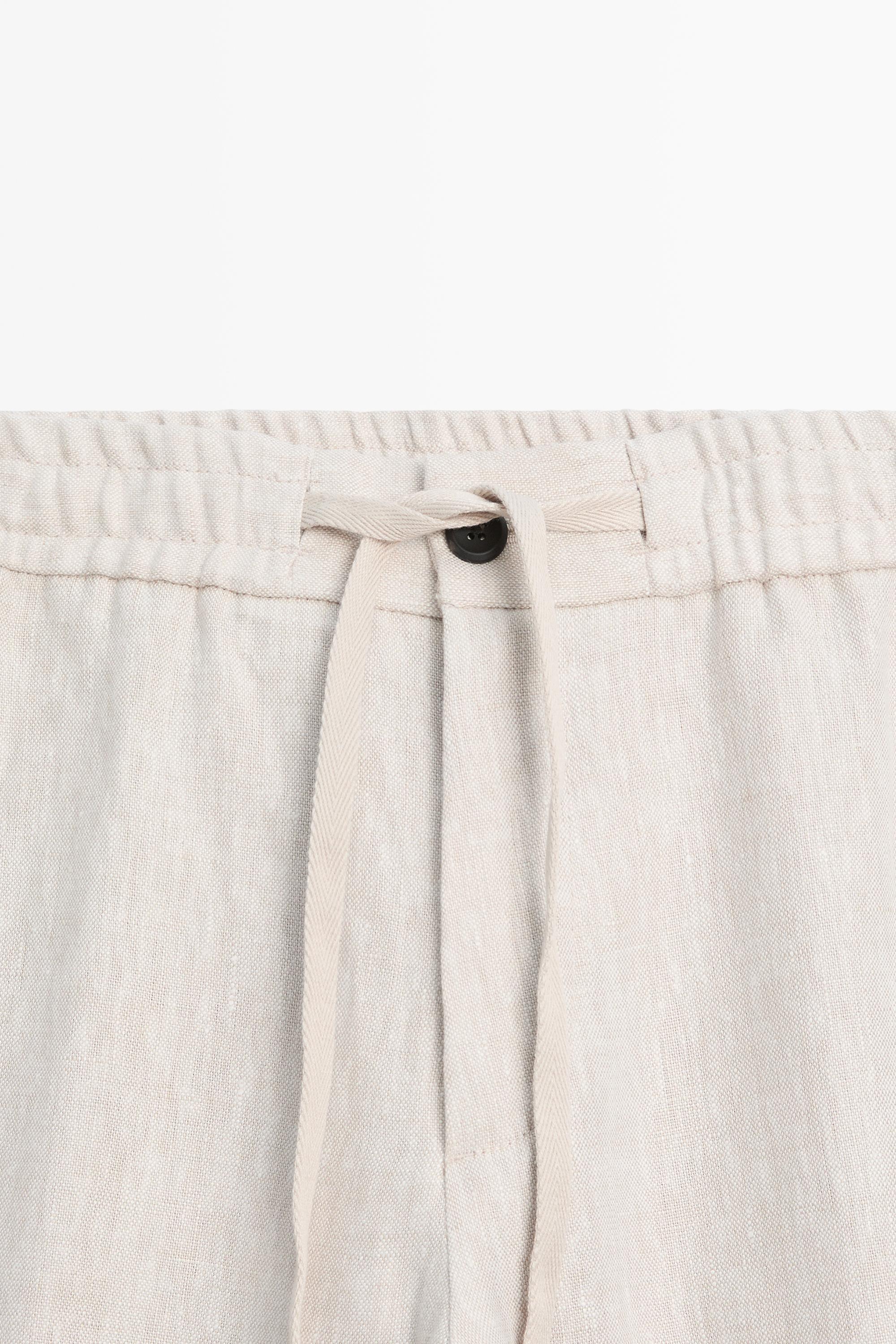 Linen jogger fit trousers